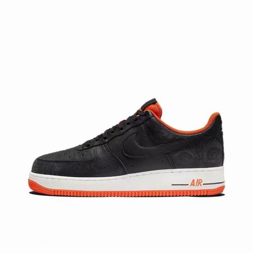 Cheap Nike Air Force 1 Black Red Shoes Men and Women-89